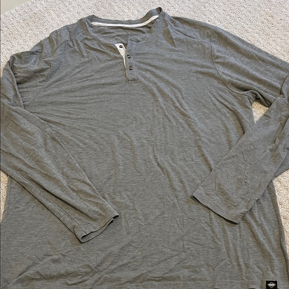 The Southern Shirt Company Charcoal Long Sleeve Henley